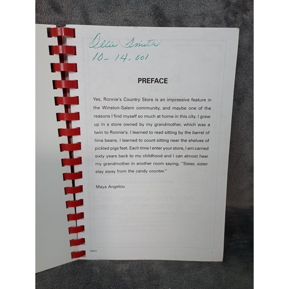 Ronnie's Country Store Cookbook Winston-Salem, NC‎ 2001 Spiral Rare Maya Angelou - Picture 4 of 14